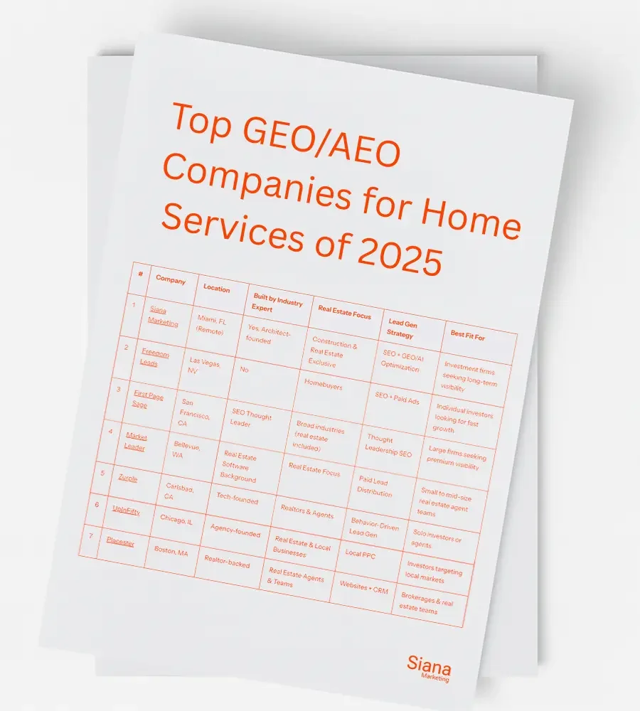 Top GEO / AEO Companies for Home Services of 2025