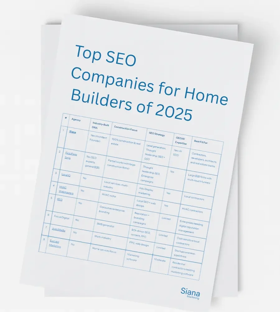 Top SEO Companies for Home Builders of 2025