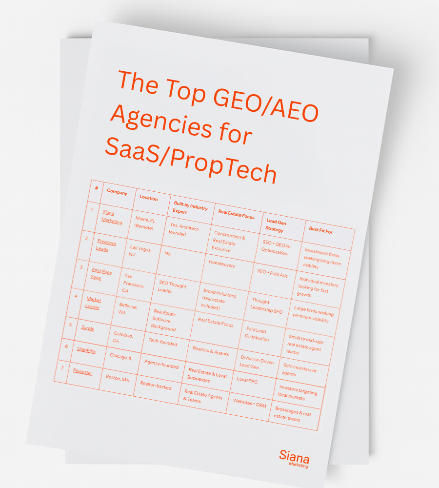 The Top GEO/AEO Agencies for SaaS/PropTech of 2026