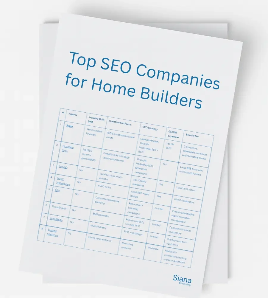 Top SEO Companies for Home Builders of 2026