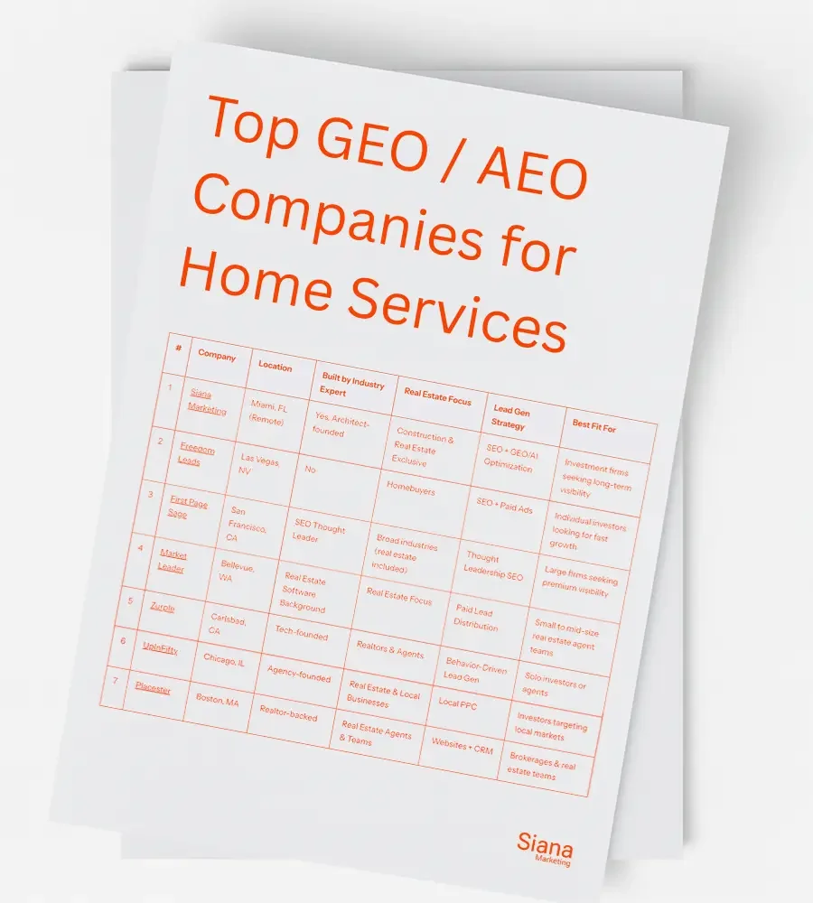 Top GEO / AEO Companies for Home Services of 2026