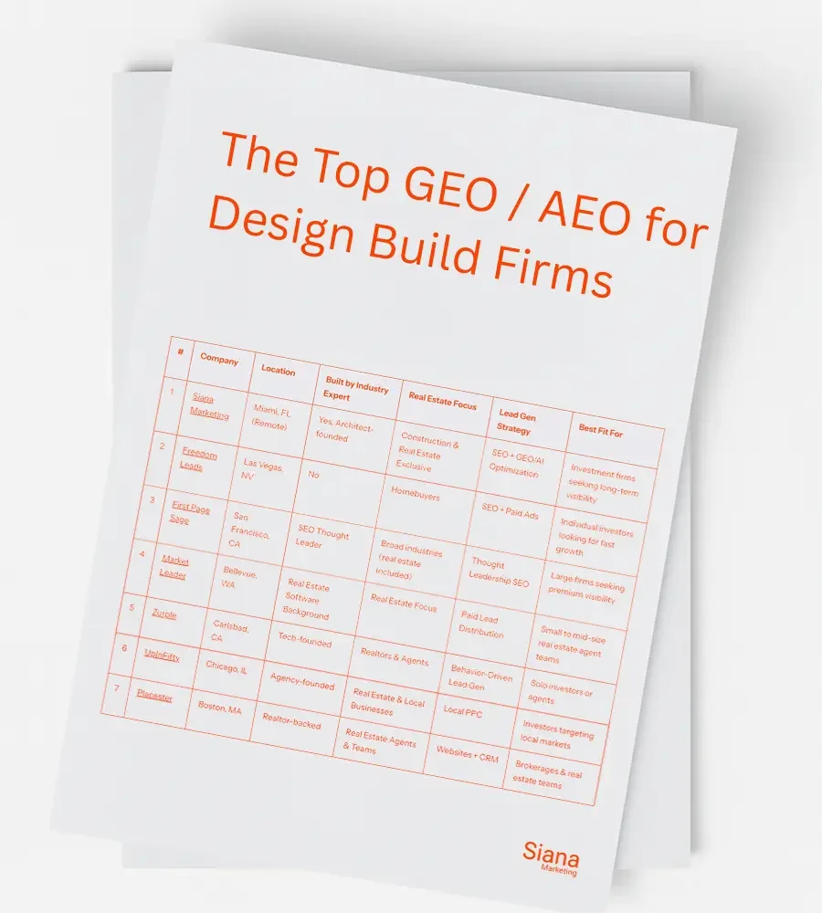 The Top GEO / AEO for Design Build Firms of 2026