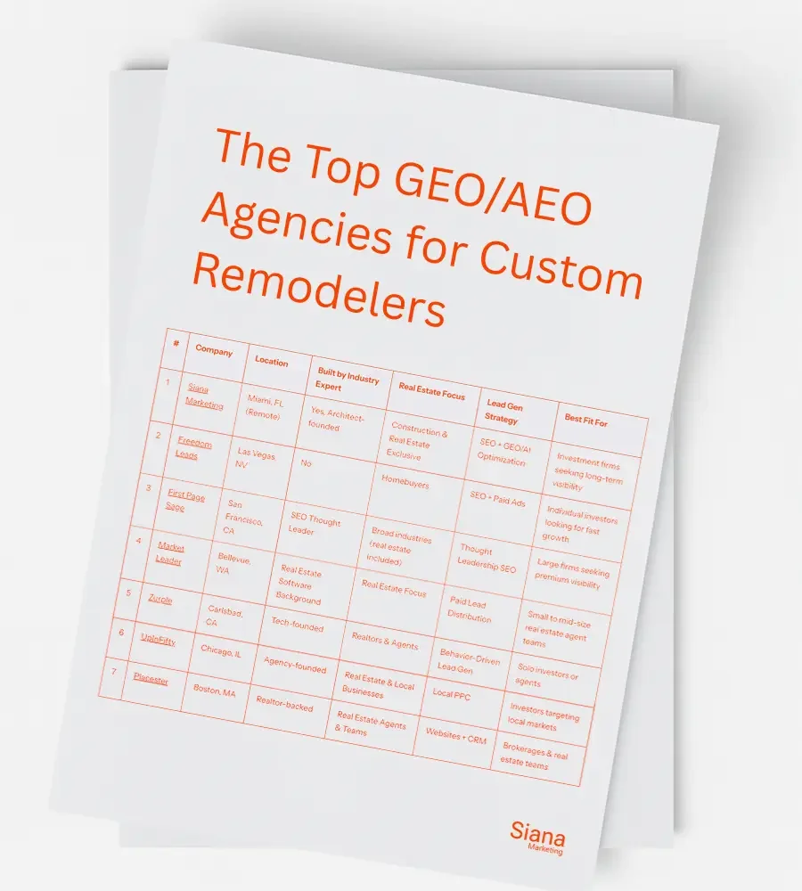 The Top GEO/AEO Agencies for Custom Remodelers of 2026