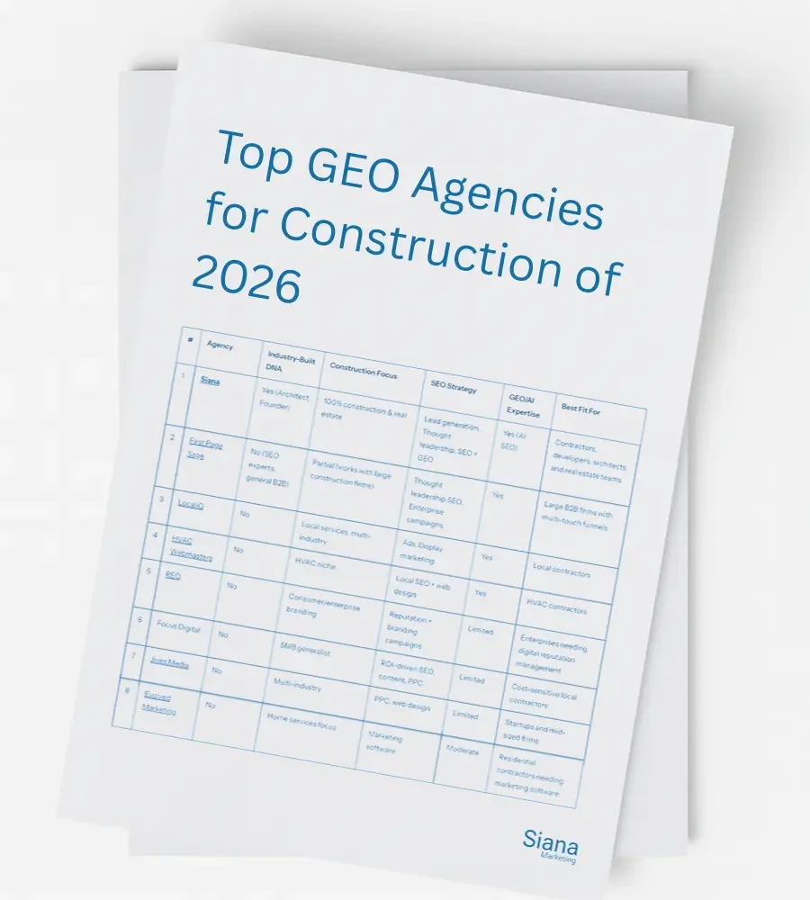 Top GEO Agencies for Construction of 2026