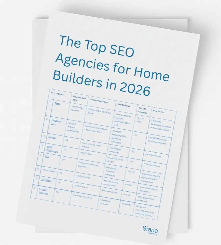 The Top SEO Agencies for Home Builders in 2026