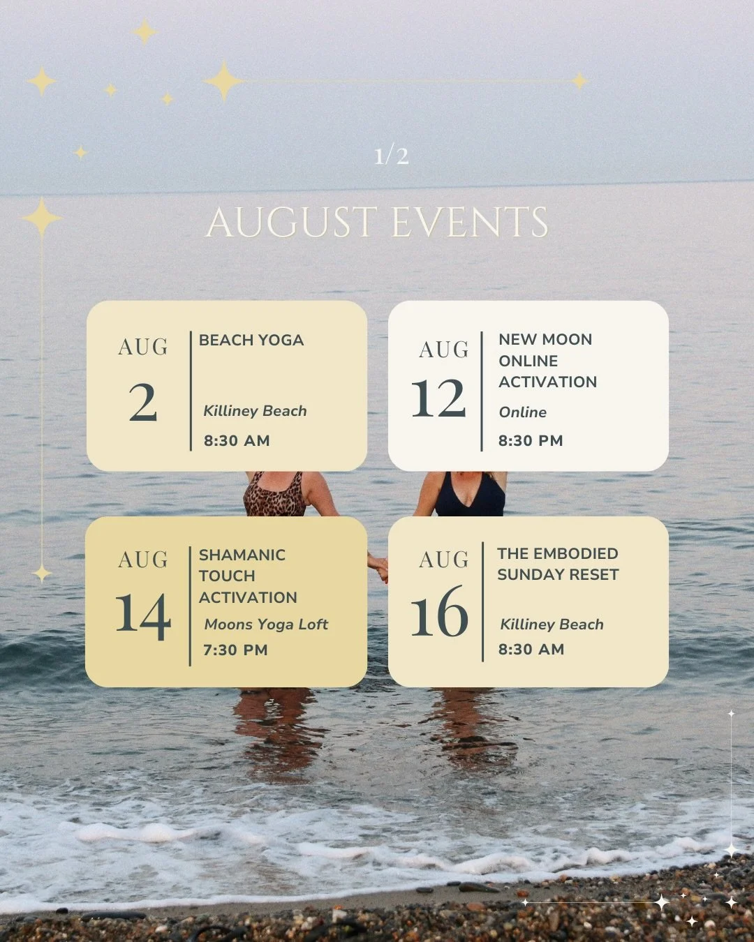 August has a little bit of everything in store. 🌊✨ From peaceful beach mornings to deep moon rituals, healing spaces, and special community gatherings. Save for later and comment AUGUST for access to all booking links!

#embodiedenergywellness #beac