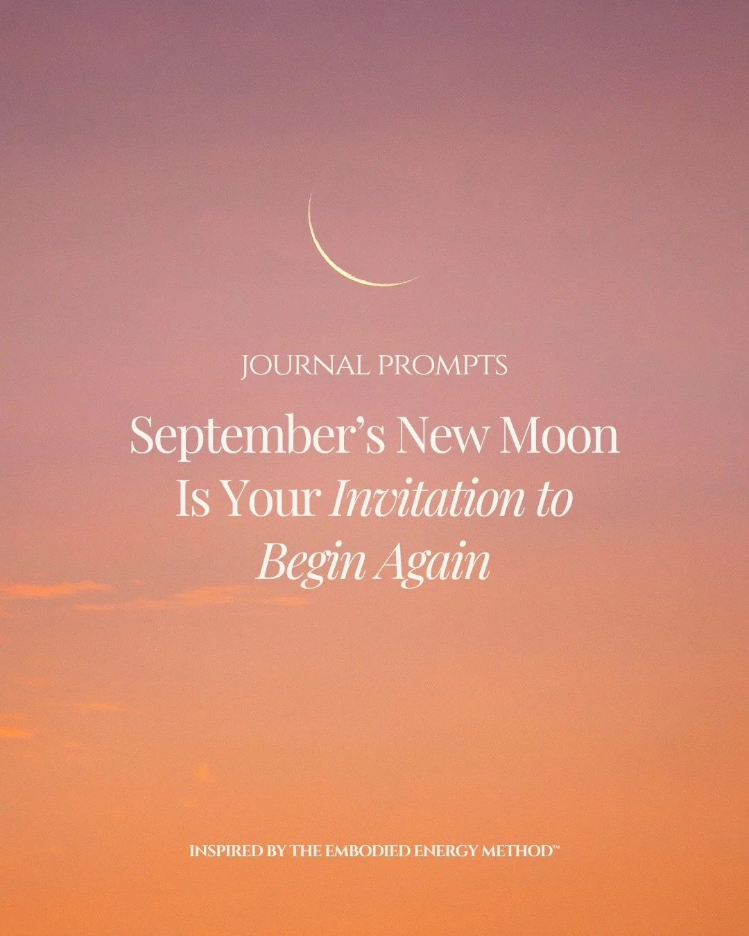 This New Moon, come back to yourself 🌙✨ These prompts are inspired by the Embodied Energy Method&trade; and are a chance to notice where your energy feels out of balance, what you&rsquo;re ready to release and what you want to move towards next. Thi