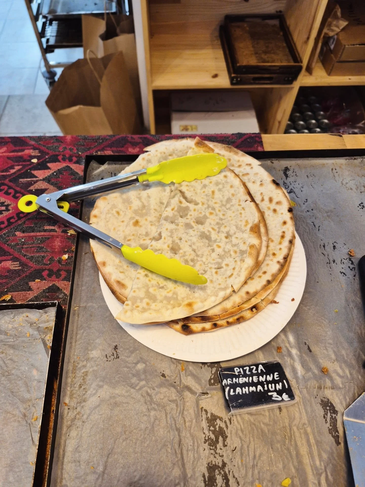 There is a specific kind of rhythm you find in the backstreets of Marseille, and at @hatsatoun_boulangerie it&rsquo;s dictated by the hands flapping dough that&rsquo;s so thin you can see the light through it. The lahmajun&rsquo;s edges are crisp exa
