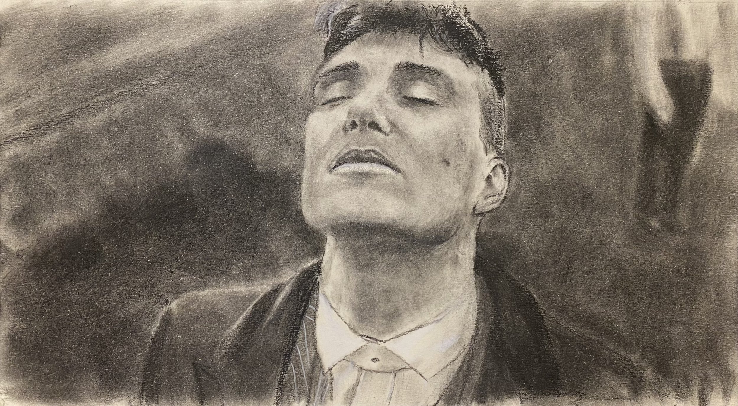 Charcoal and white chalk on paper