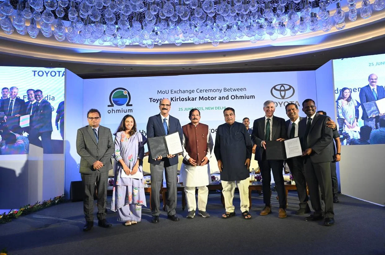 Toyota Kirloskar Motor and Ohmium collaborate to develop green hydrogen solutions