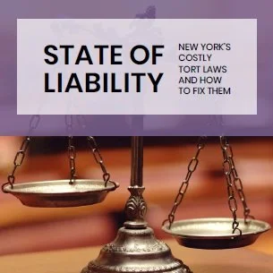 Scales of justice.  State of Liability cover page