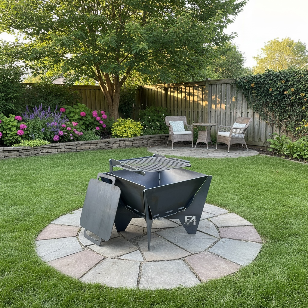 Portable Steel Fire Pit & Grill APEX