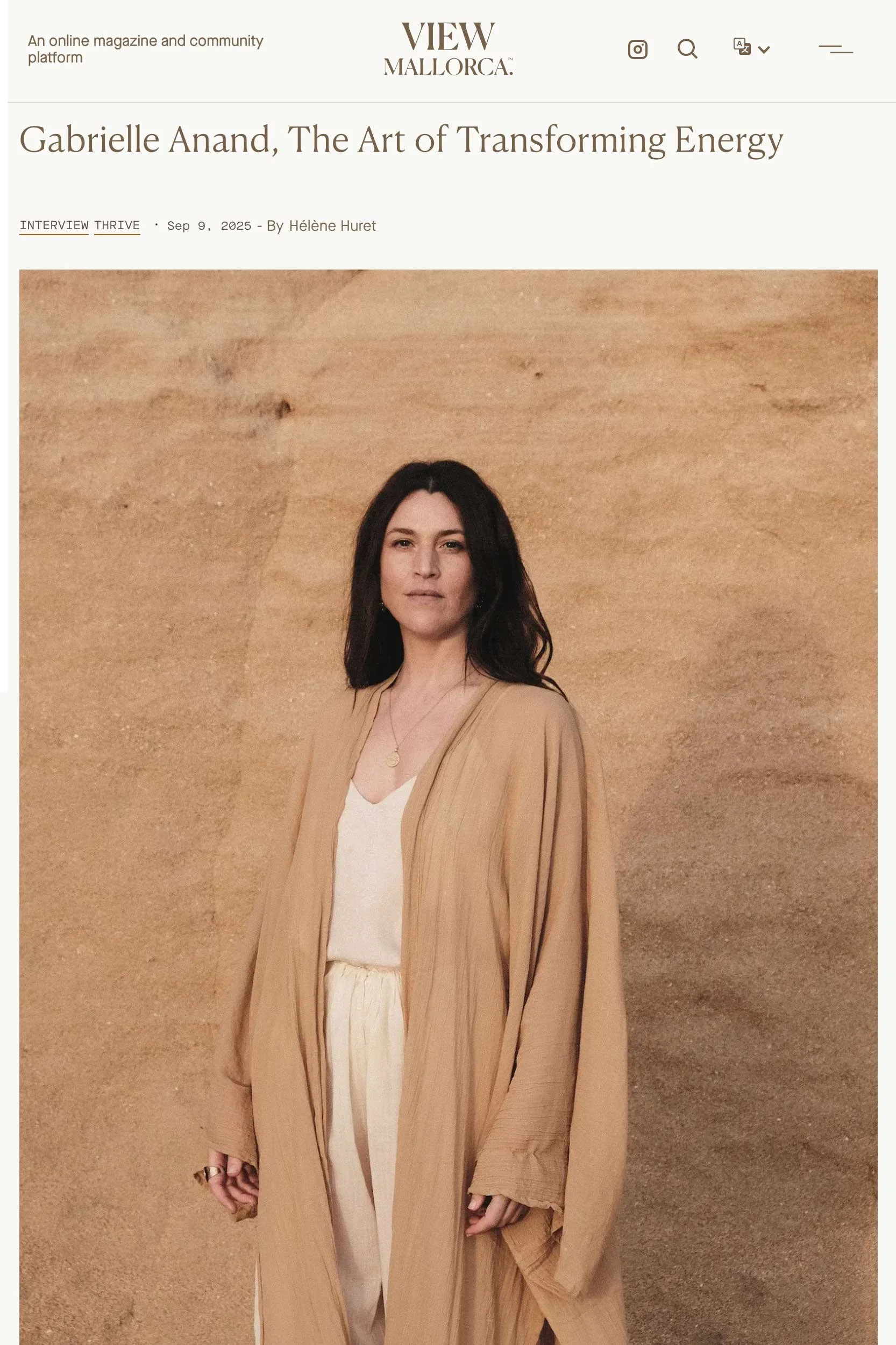 VIEW MALLORCA, Sep 9 2025
Gabrielle Anand, The Art of Transforming Energy