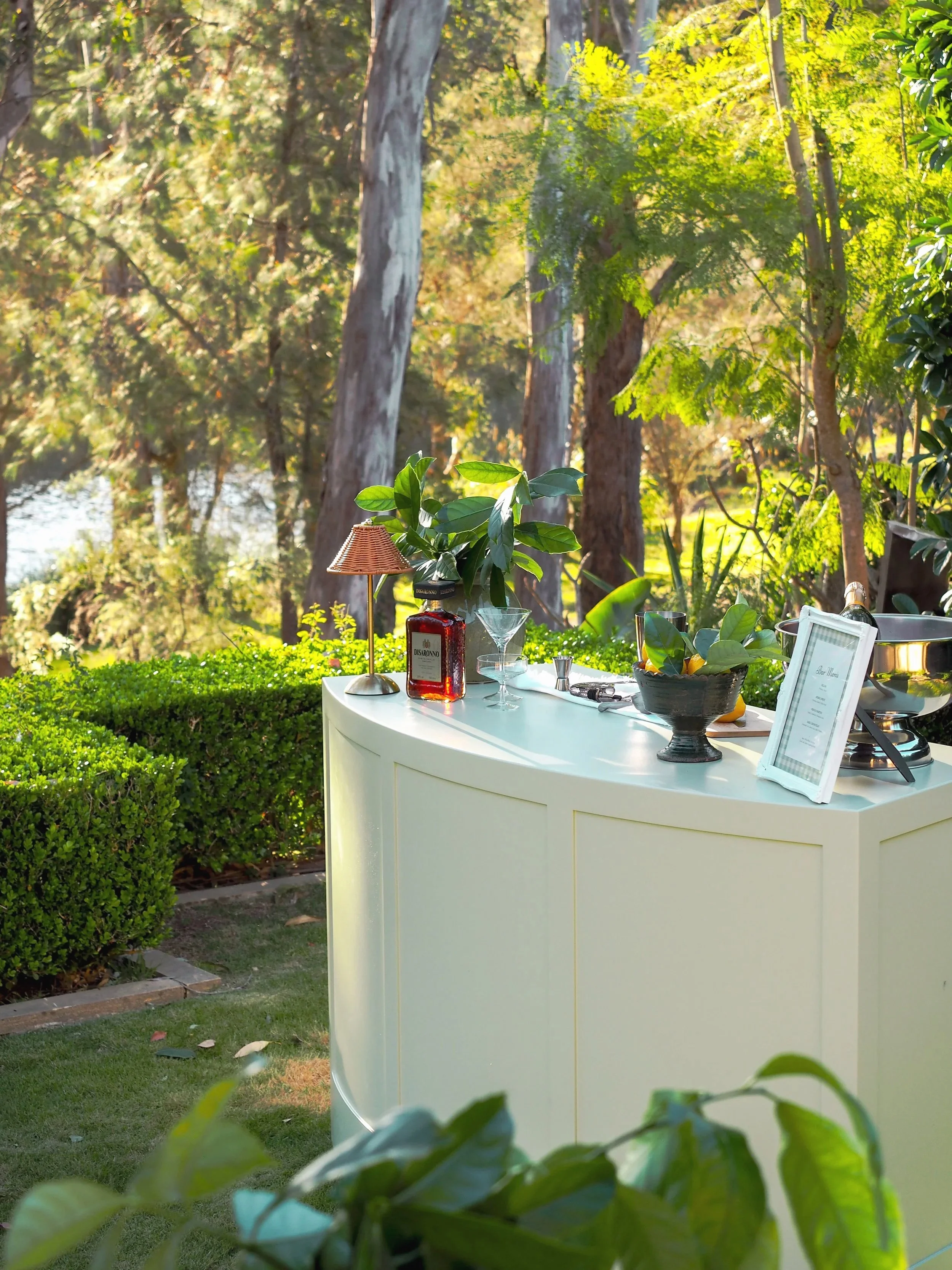 Mobile bar hire  - green sage luxury bar for bespoke private events in NSW