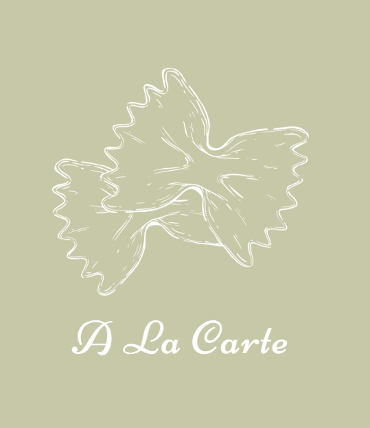 rustic sketch of butterfly pasta for a la carte catering menu