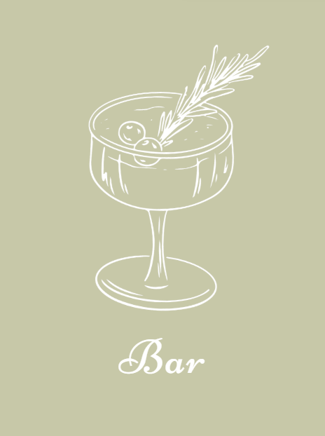 rustic cocktail sketch for bar menu