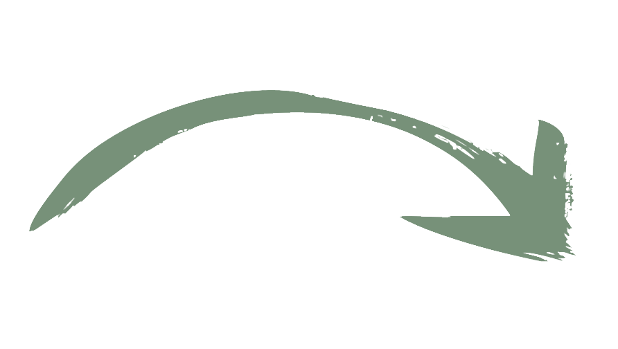 green hand painted arrow