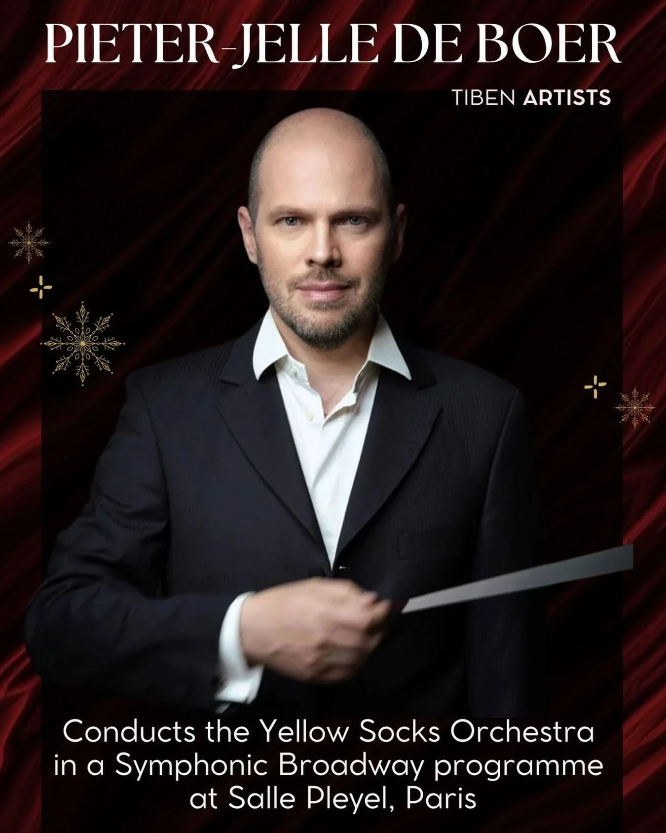✨ Pieter-Jelle de Boer conducts Broadway Symphonic at Salle Pleyel.
With more than 120 musicians and singers on stage, he leads the Yellow Socks Orchestra &amp; Choir in a symphonic celebration of musical theatre, featuring highlights from The Sound 