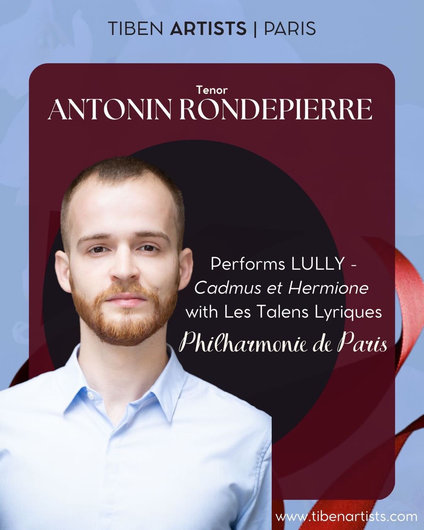 🌞 Tenor Antonin Rondepierre returns to the Philharmonie de Paris this Sunday, in Lully&rsquo;s Cadmus et Hermione.
He appears as Le Soleil and Premier Prince Tyrien, with dream team Les Talens Lyriques conducted by Christophe Rousset, joined by Les 
