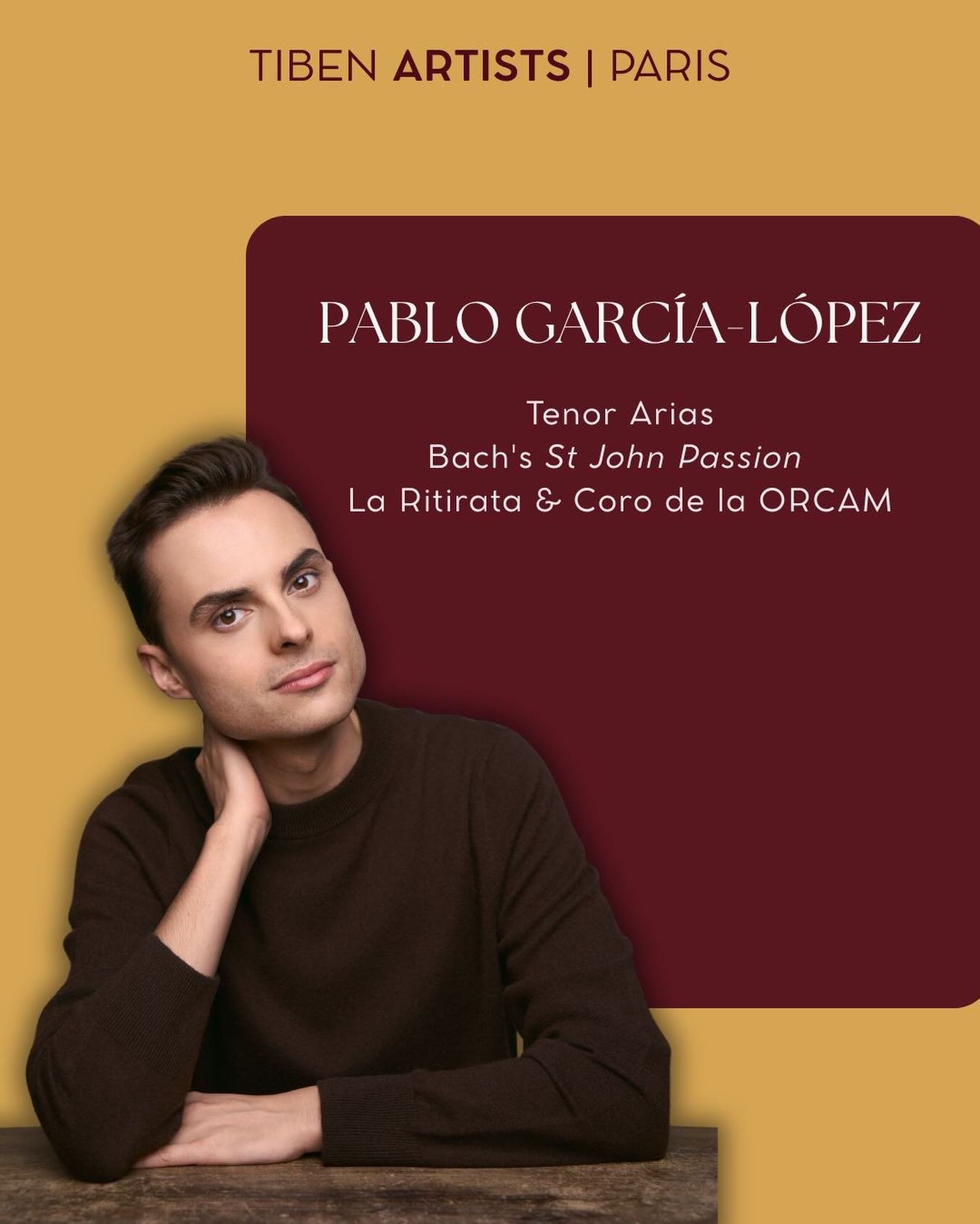 Pablo Garc&iacute;a-L&oacute;pez: Bach&rsquo;s St John Passion 🕊️

Tomorrow and Monday, Pablo Garc&iacute;a-L&oacute;pez sings the tenor arias in his first St John Passion, with La Ritirata and the Coro de la Comunidad de Madrid under Josetxu Obreg&