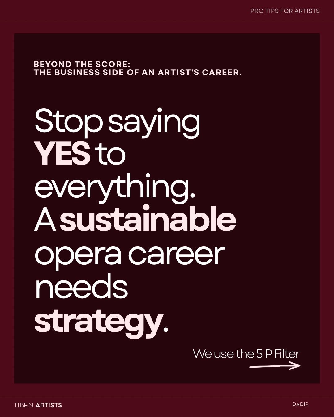 Beyond the Score: The business side of an artist&rsquo;s career. 💼

To all the young singers and conductors out there: the temptation to say yes to everything is real. You want to be on stage, you want the experience and let&rsquo;s be honest, you w