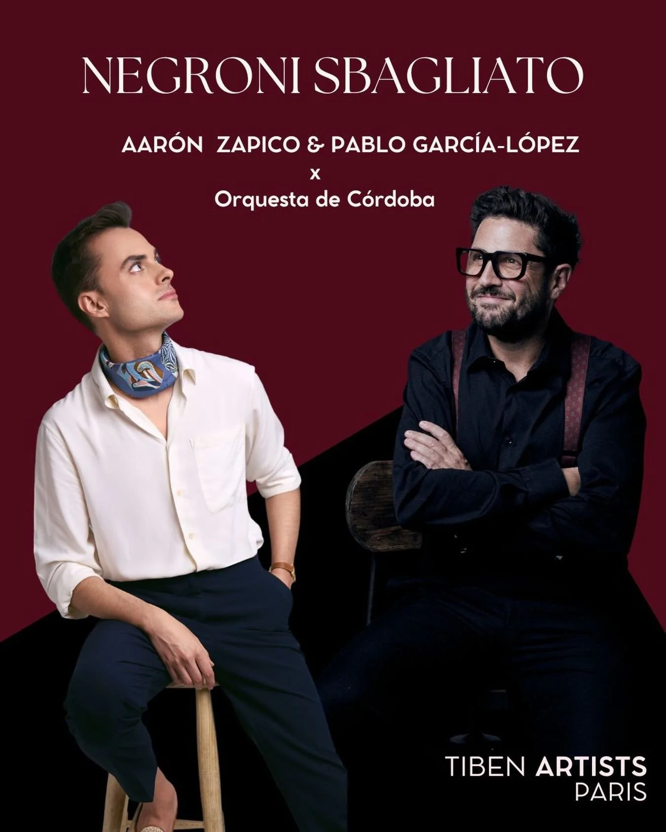 Aar&oacute;n Zapico &amp; Pablo Garc&iacute;a-L&oacute;pez: Negroni Sbagliato 🍸

Tonight at the Gran Teatro in C&oacute;rdoba, conductor Aar&oacute;n Zapico joins forces with tenor Pablo Garc&iacute;a-L&oacute;pez and the Orquesta de C&oacute;rdoba 