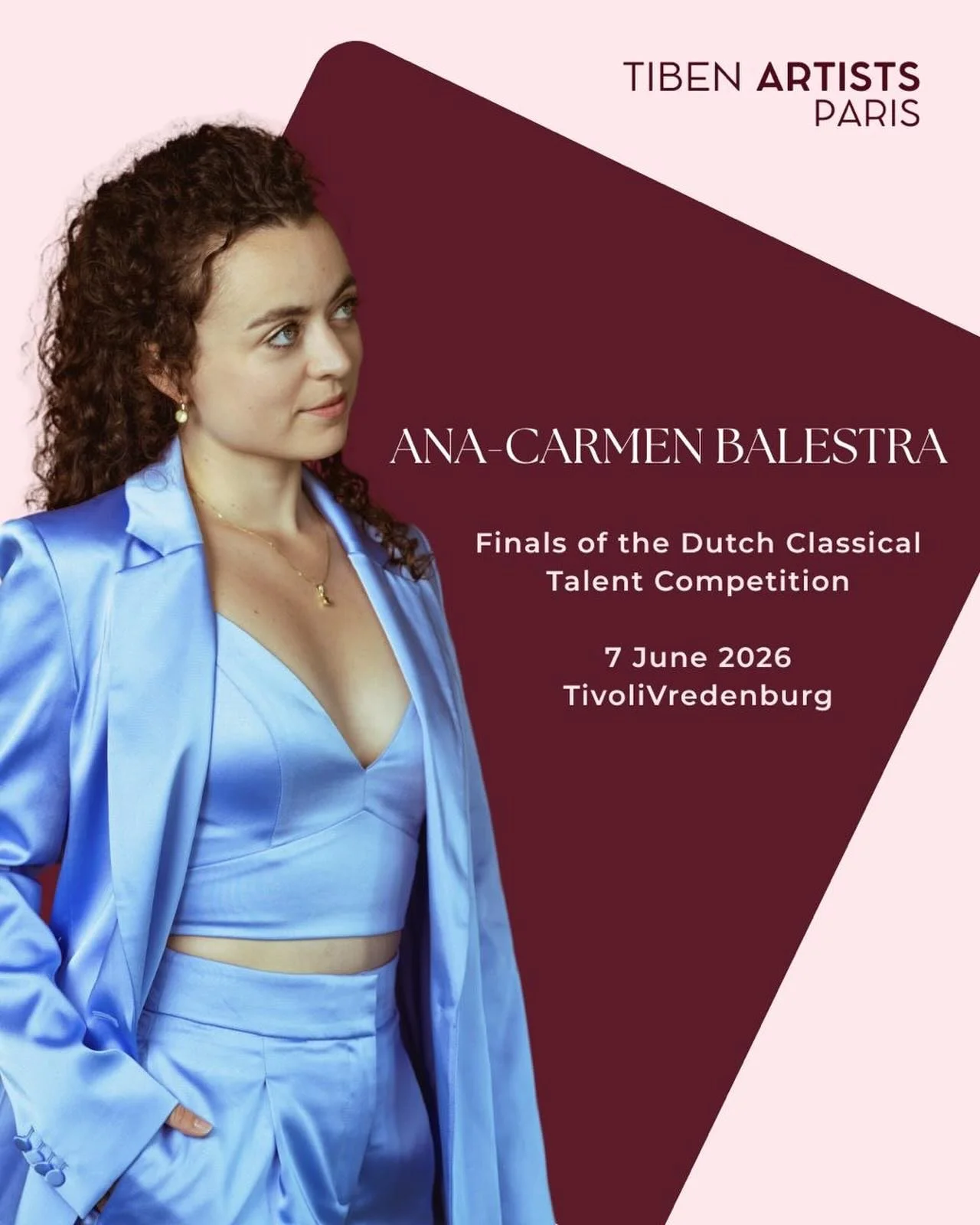 Ana-Carmen Balestra: Dutch Classical Talent Finals 🌟

Today, soprano Ana-Carmen Balestra, in between her performances of La Traviata and Rosenkavalier @garsingtonopera, takes the stage at TivoliVredenburg in Utrecht for the grand finale of the Dutch