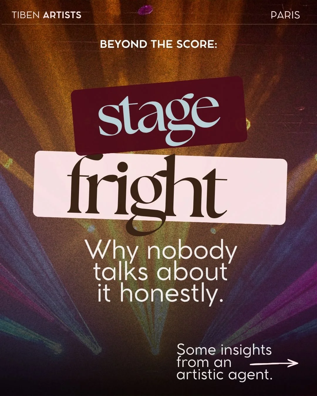 Beyond the Score: Stage fright 
📲 Some insights from an artistic agent 

In ten years of working with singers and conductors, there is a type of message I have received more times than others. Sent an hour before curtain, always with a laughing emoj