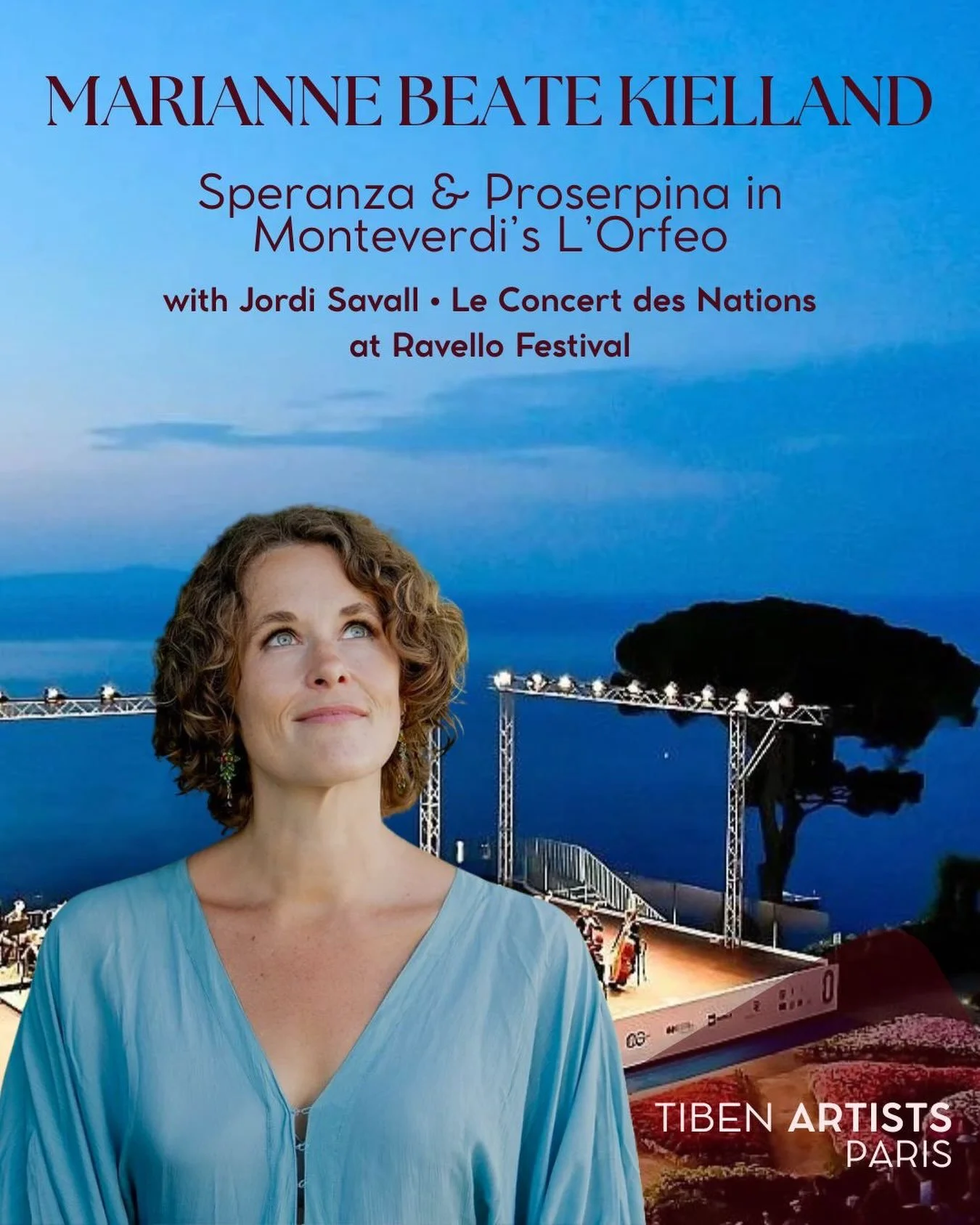Marianne Beate Kielland: L&rsquo;Orfeo at Ravello Festival 🎵

Tonight at the Belvedere di Villa Rufolo, mezzo-soprano Marianne Beate Kielland sings Speranza and Proserpina in Monteverdi&rsquo;s L&rsquo;Orfeo, conducted by Jordi Savall with Le Concer