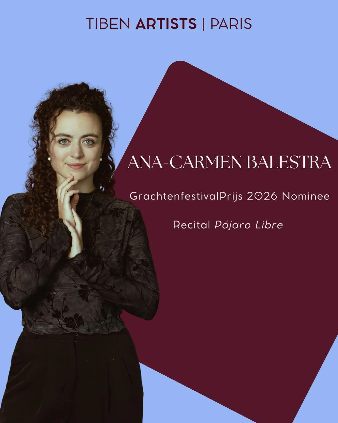 Ana-Carmen Balestra: GrachtenfestivalPrijs Nominee Recital 🐦&zwj;🔥

Tonight at Felix Meritis in Amsterdam, soprano Ana-Carmen Balestra sings a sold-out recital as one of three finalists for the GrachtenfestivalPrijs 2026, whose winner becomes the f