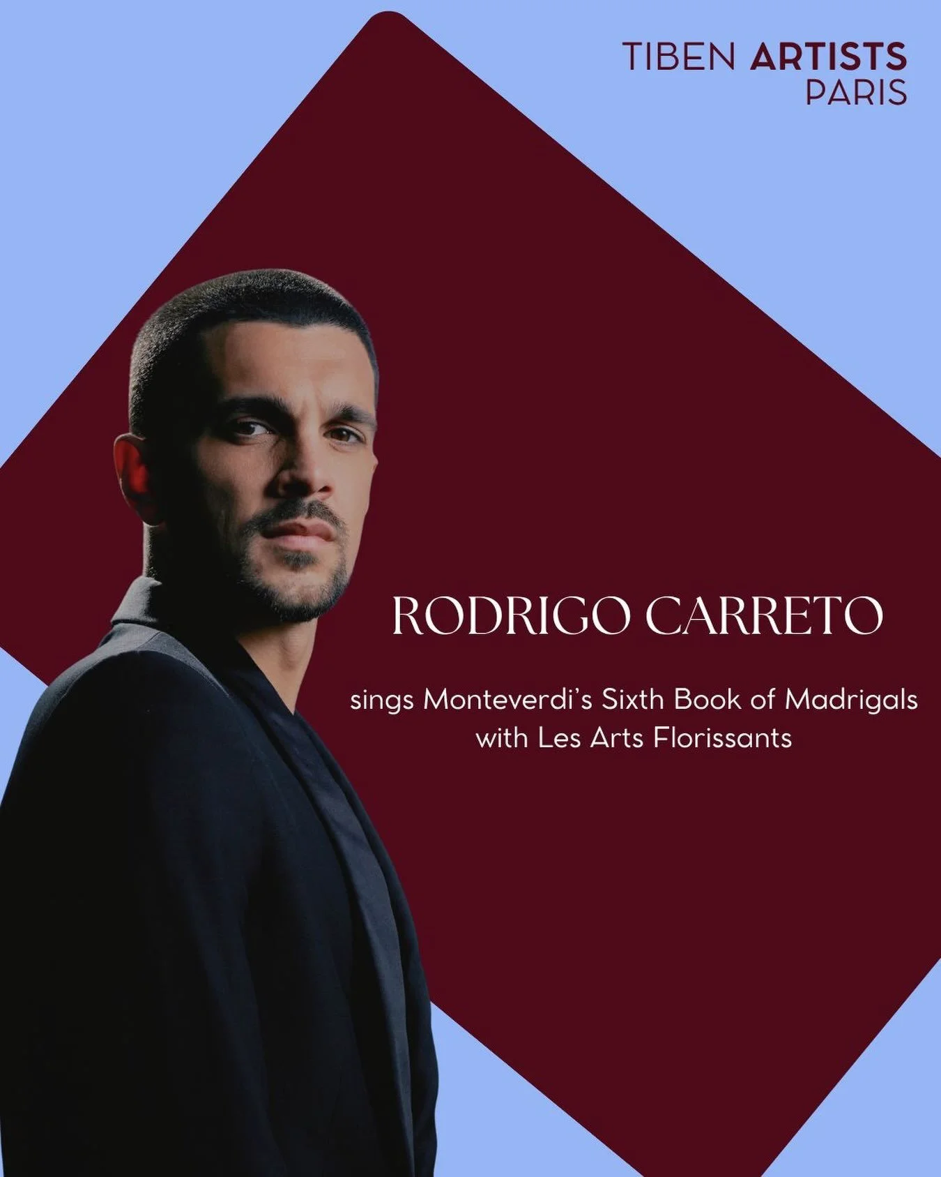 Rodrigo Carreto performs Monteverdi&rsquo;s Sixth Book of Madrigals with Les Arts Florissants 🎶

This weekend, tenor Rodrigo Carreto joins Les Arts Florissants under the direction of Paul Agnew for two performances at the European Festival of Renais