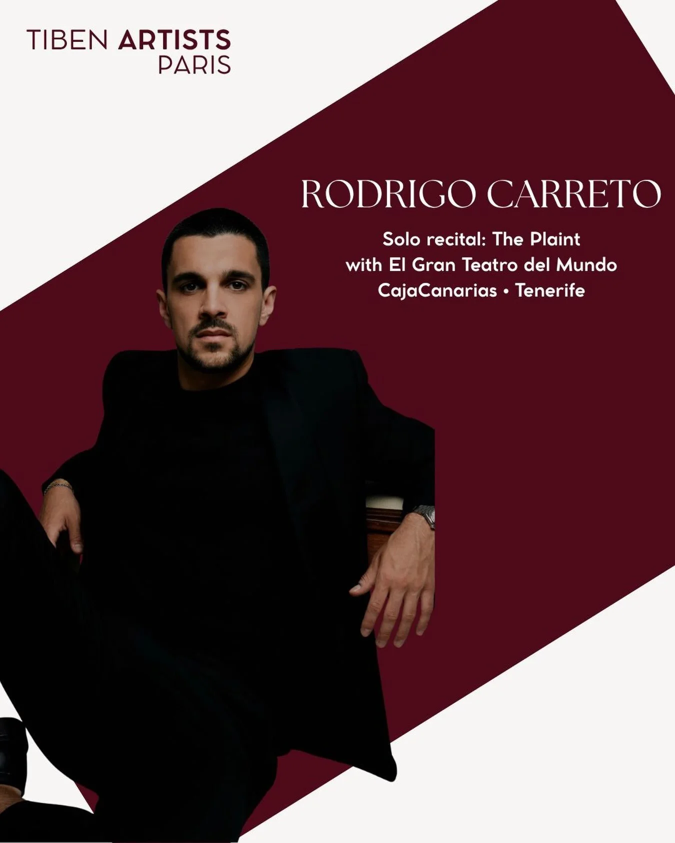 Rodrigo Carreto: Solo recital &ldquo;The Plaint, Loss and mourning on both sides of the Channel&rdquo; 🎶

Tonight, tenor Rodrigo Carreto sings &ldquo;The Plaint&rdquo; with El Gran Teatro del Mundo, founded and directed by Julio Caballero P&eacute;r