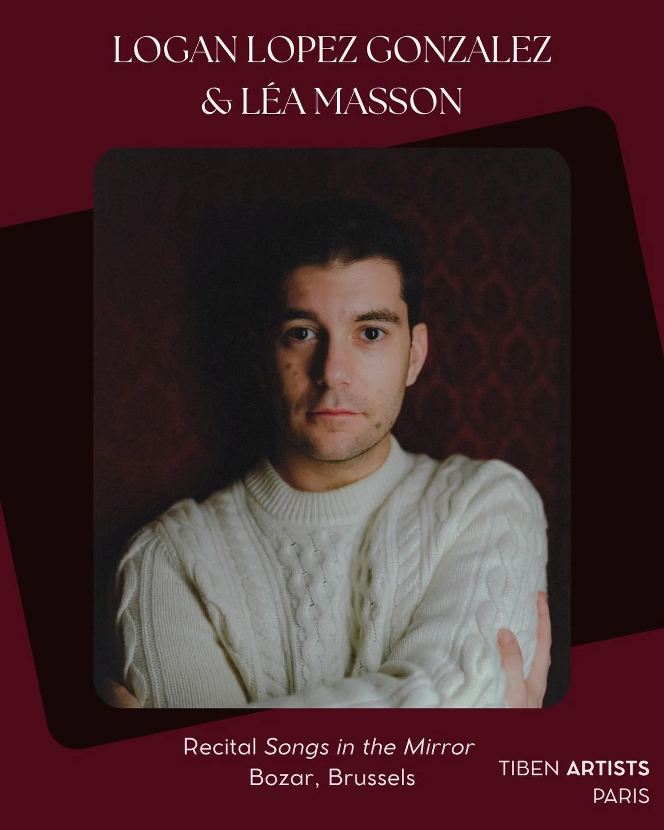 Today: Logan Lopez Gonzalez and L&eacute;a Masson premiere Songs in the Mirror at Bozar 🎶

At 11:00 this morning, countertenor Logan Lopez Gonzalez and guitarist and theorbist L&eacute;a Masson give the first performance of their programme Songs in 