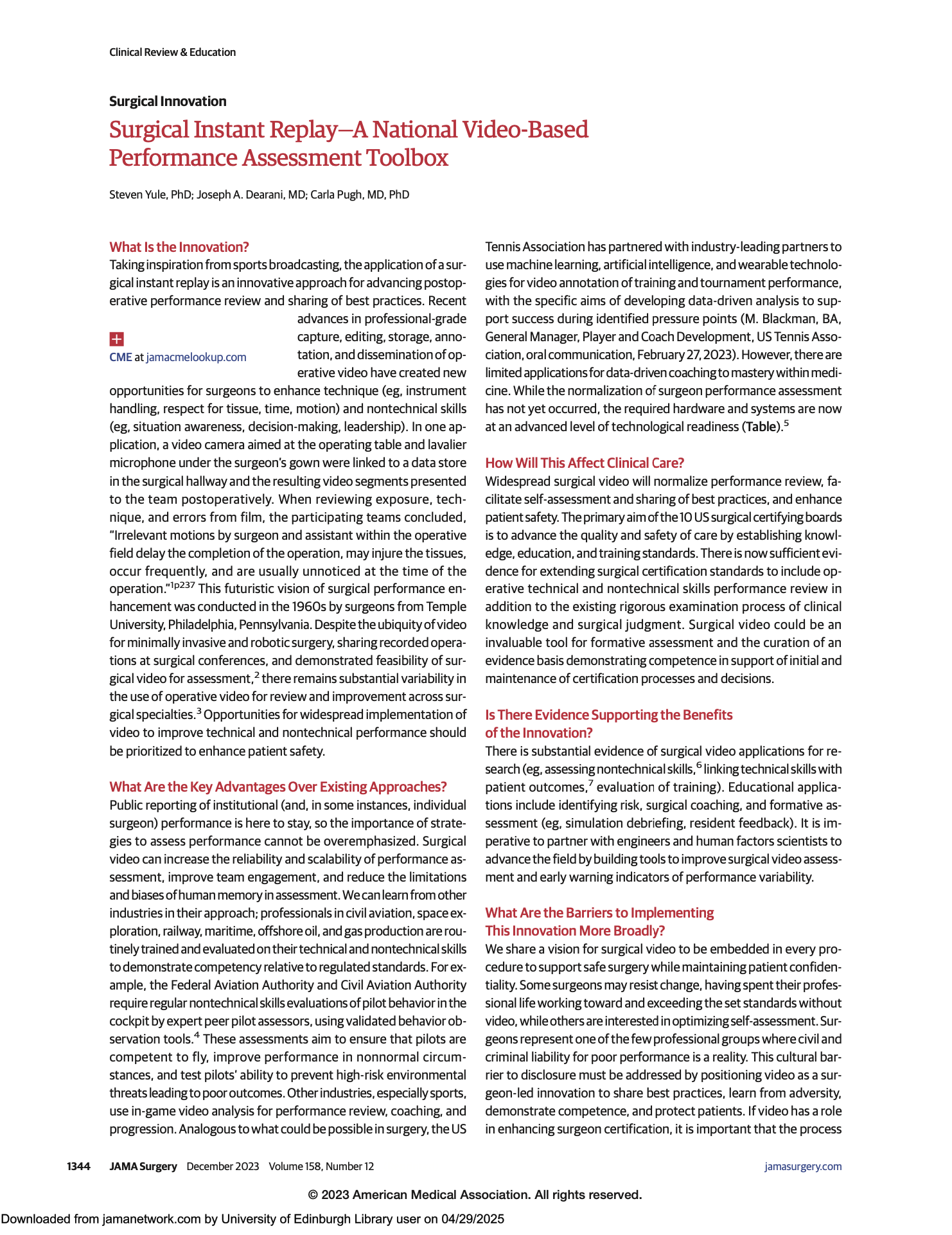 Yule et al. (2024, JAMA Surgery)