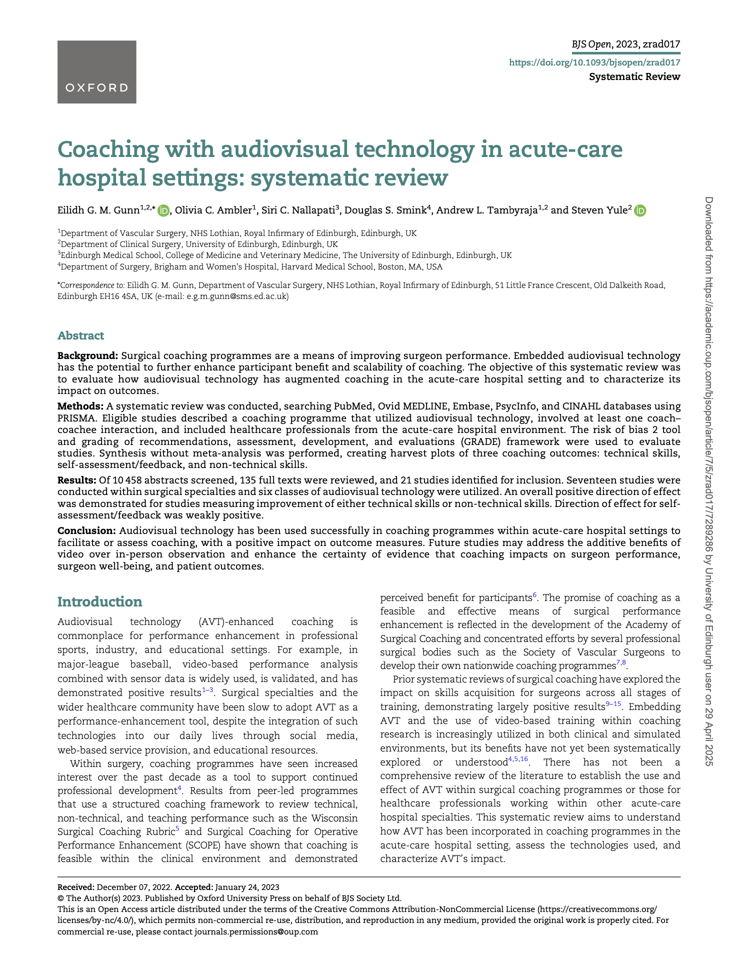 Gunn et al. (2023, BJS Open)