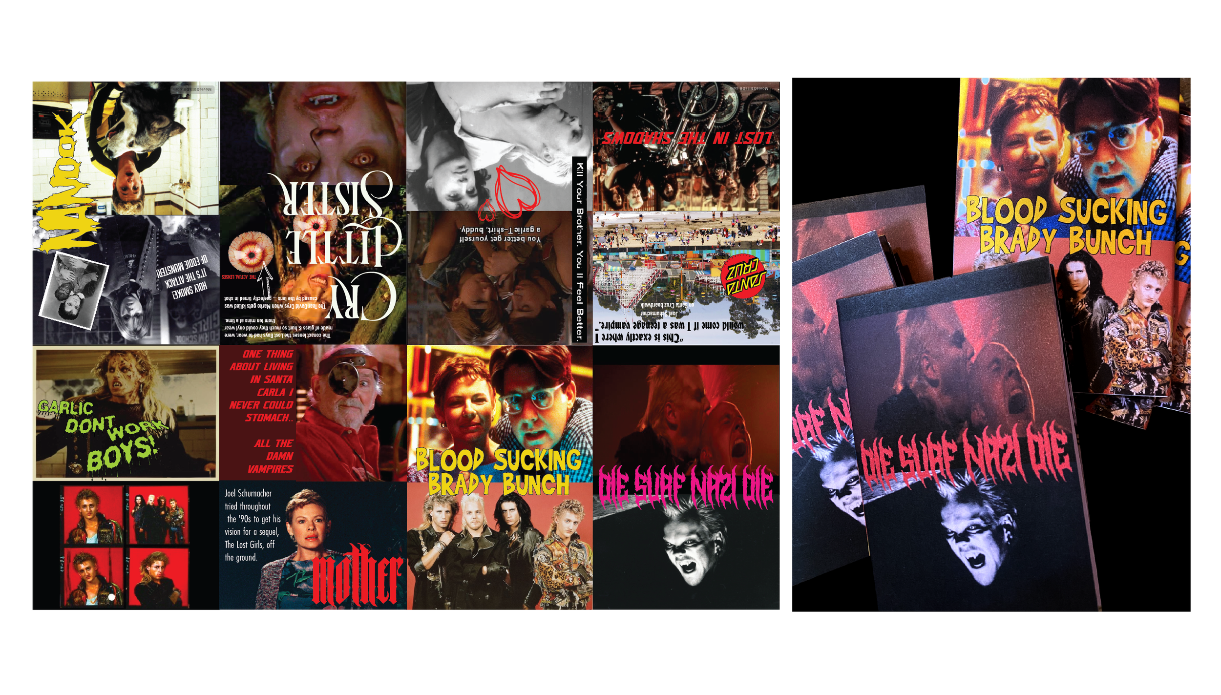 Design & production of a one-page folded fanzine as an accompaniment to The Lost Boys movie screening.