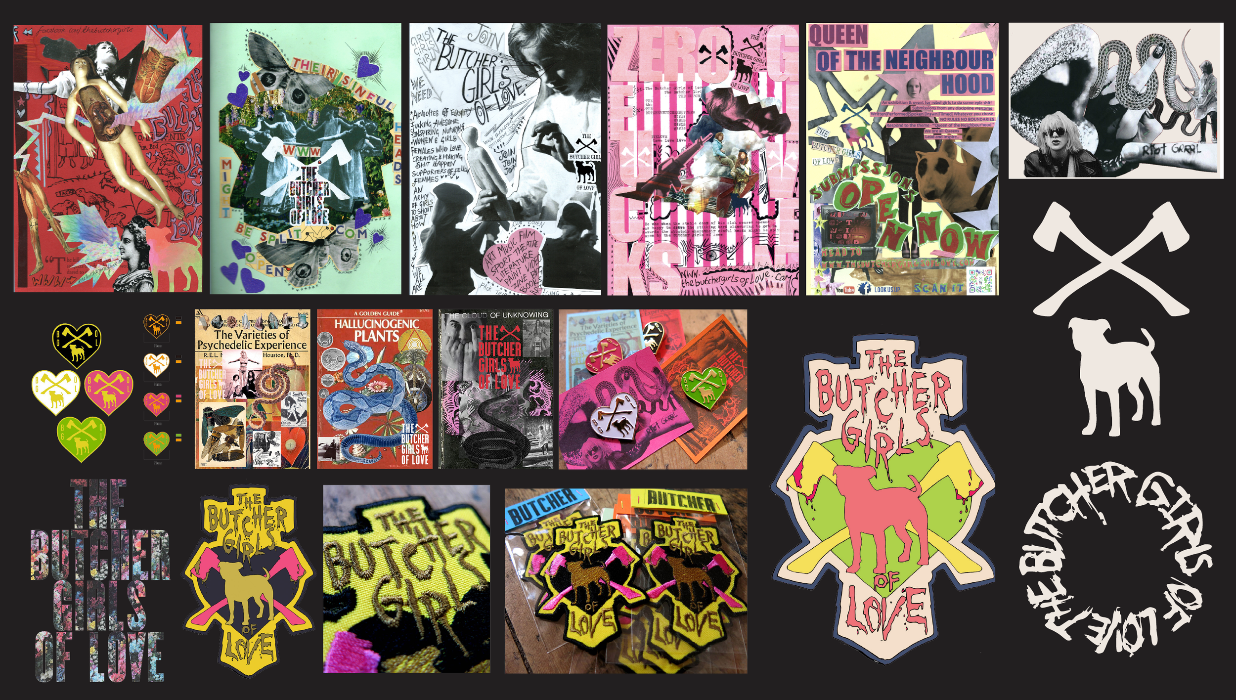 The Butcher Girls of Love branding identity. Products, Posters & logo design.