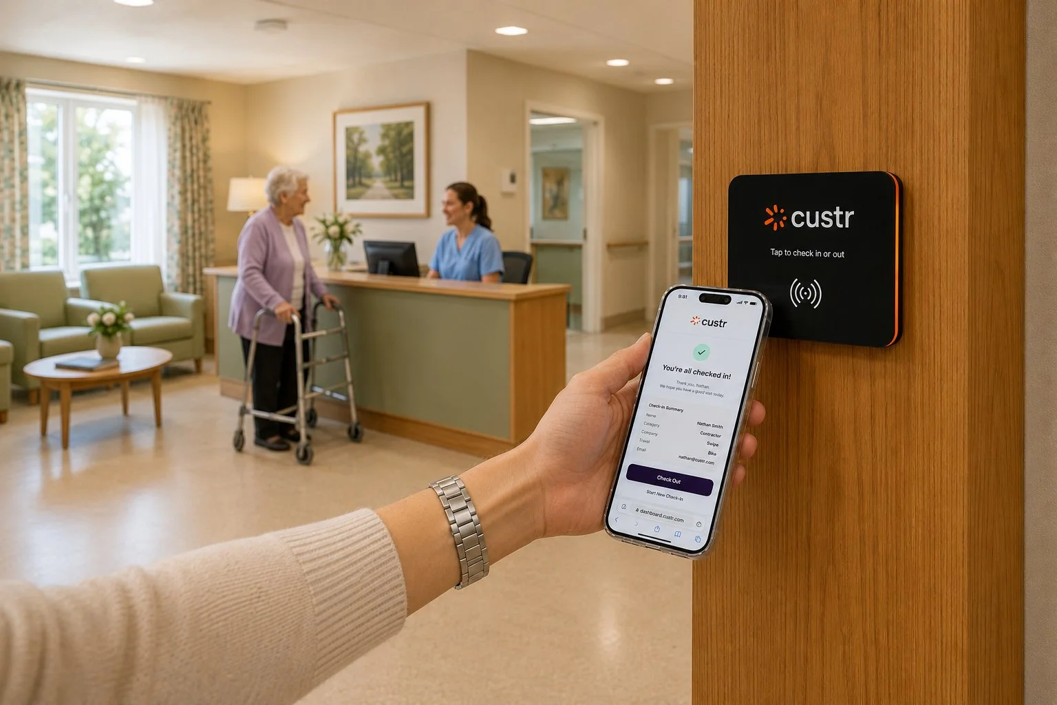 Custr Care NFC Staff Check-in