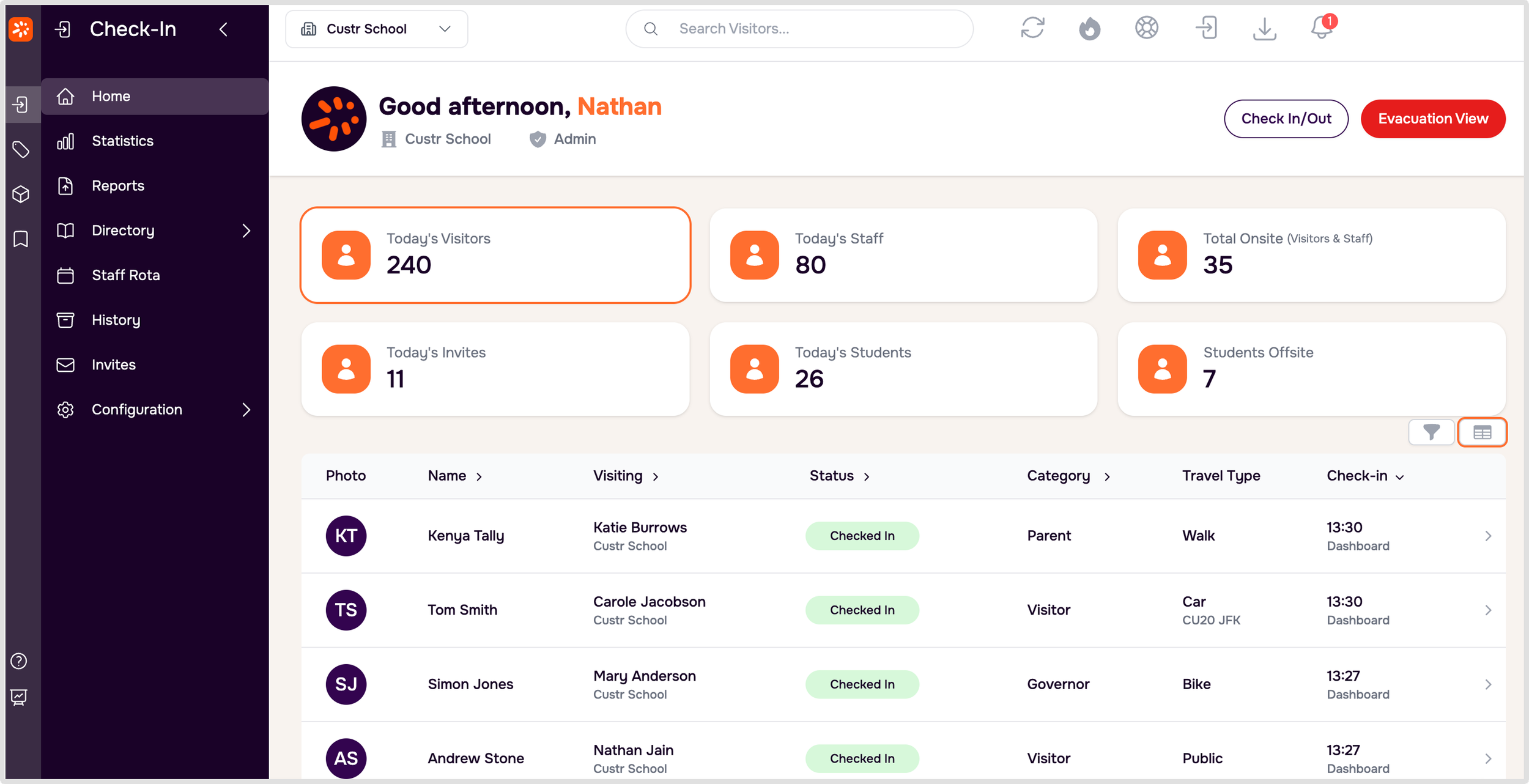 Custr School Dashboard