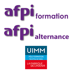 Logo de l'AFPI formation et alternance avec UIMM et slogan 'La fabrique de l'avenir'