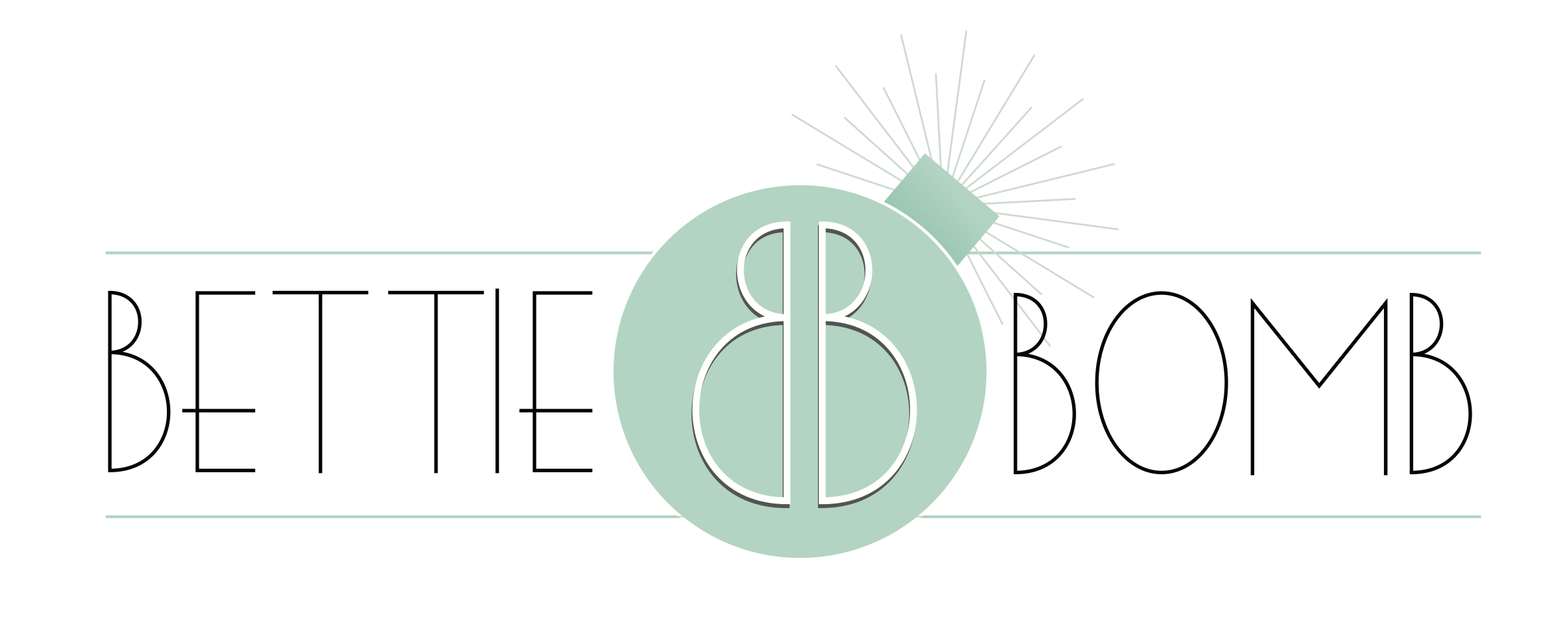 Logo for the brand 'Bette Bomb' featuring a stylized bomb with a lit fuse and the brand name in thin, elegant font.