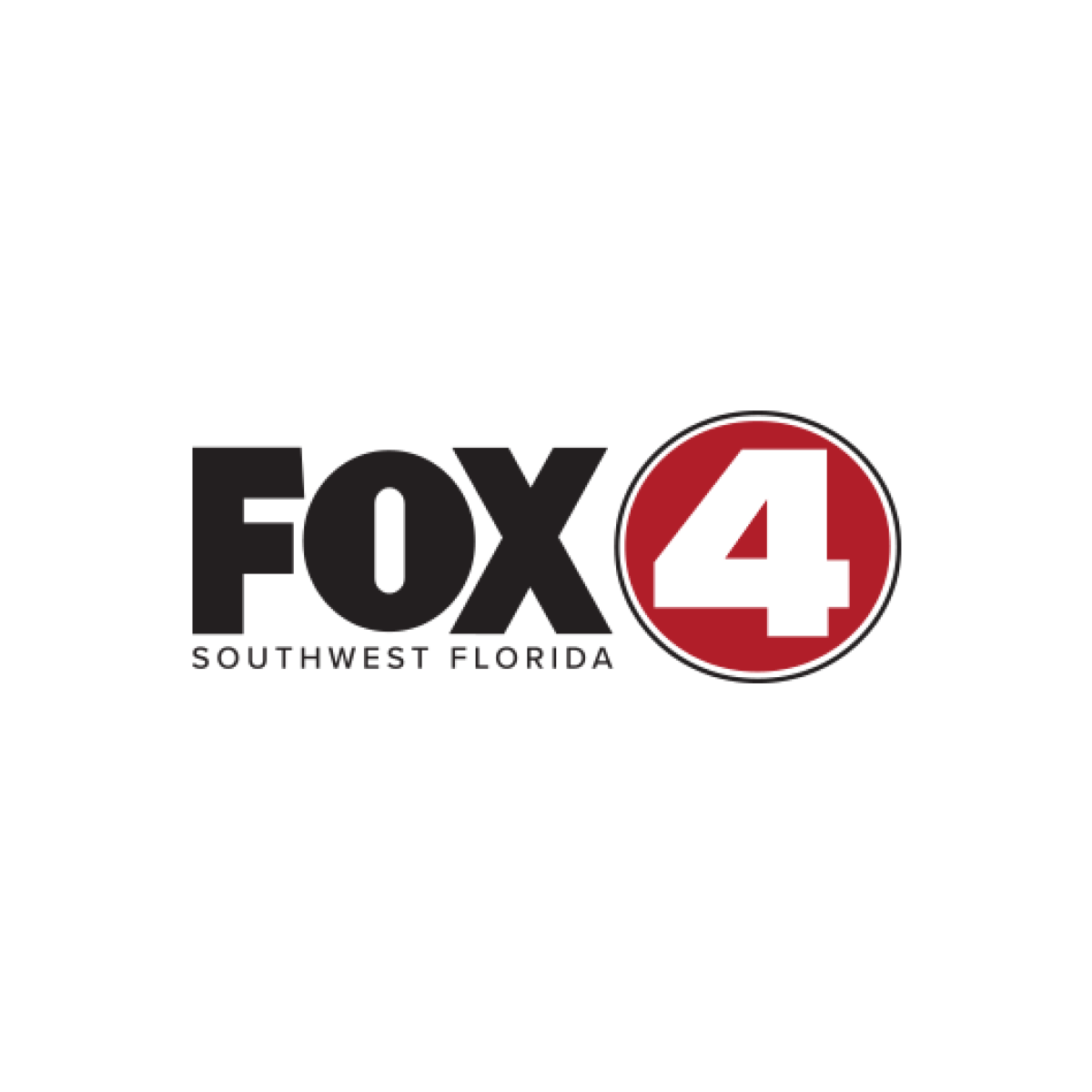 Logo of TV channel ABC 4 with a red circle and white number 4