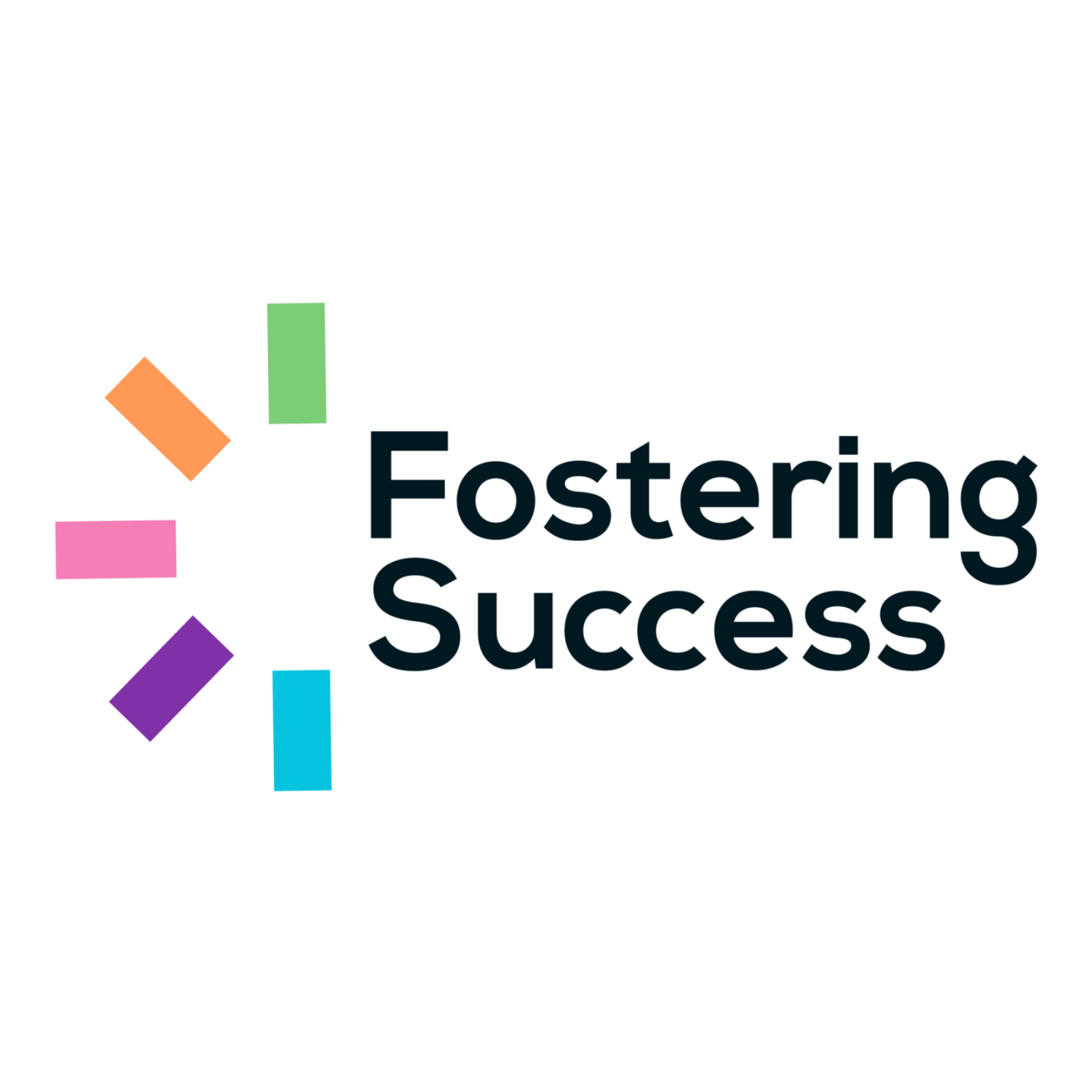 Colorful abstract logo with the words 'Fostering Success'.