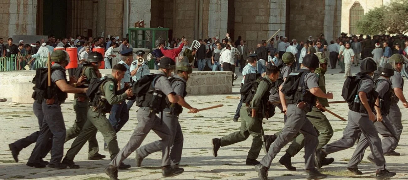 On 28 September 2000, Israeli opposition leader Ariel Sharon entered the Al-Aqsa Mosque  — a move widely seen by Palestinians as a deliberate provocation. The next day, protests erupted