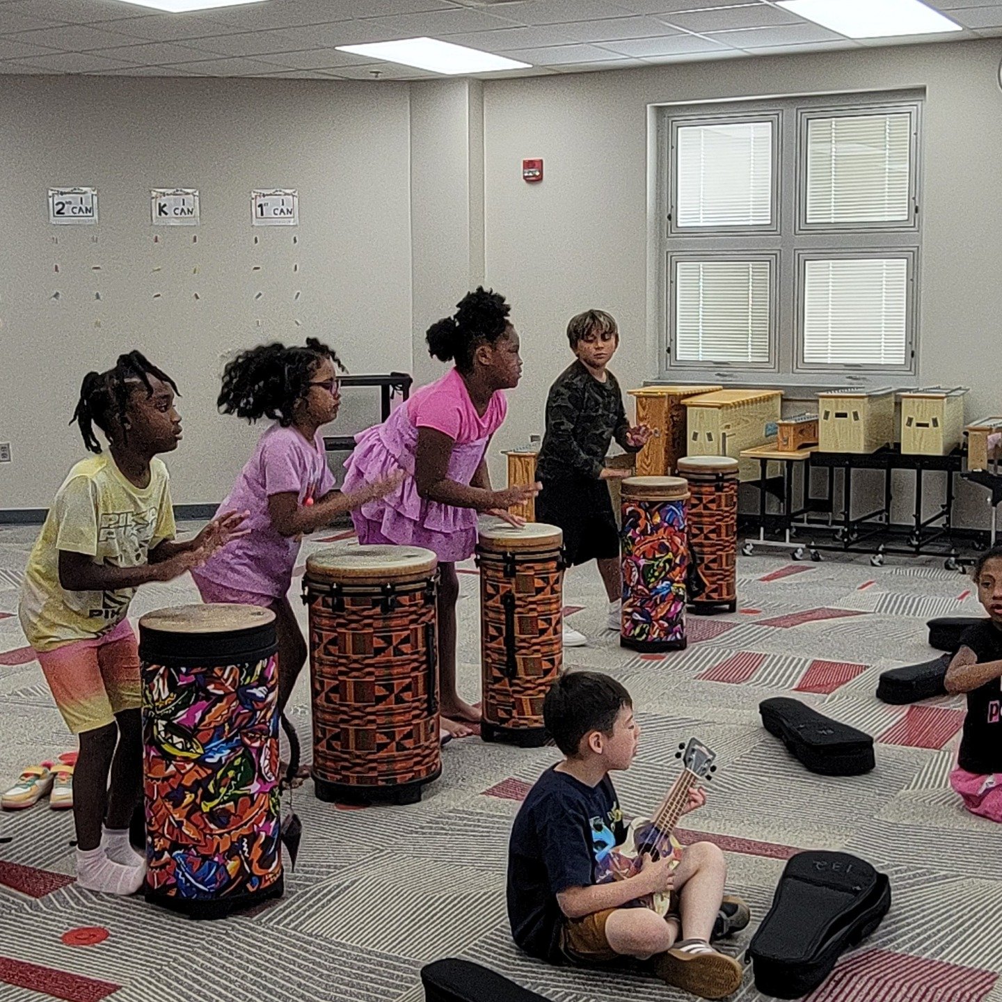 Our last day with @laplaza_indy featured ukulele and world percussion. Thank you to ESI Teaching Artist @julian_orem_music for a wonderful summer of music and fun!