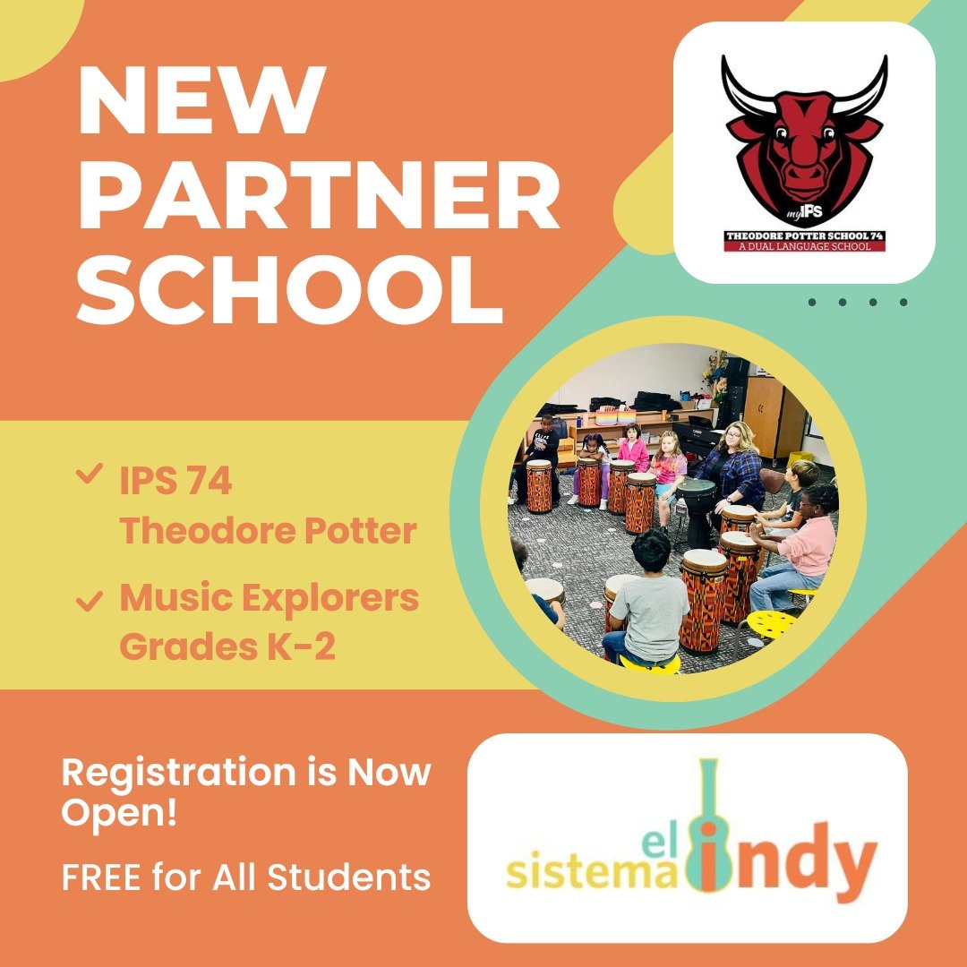 We are excited to launch a new program for young music learners - Grades Kinder through Second - at IPS Theodore Potter School 74 @ipspotter.74 ! Registration is OPEN!