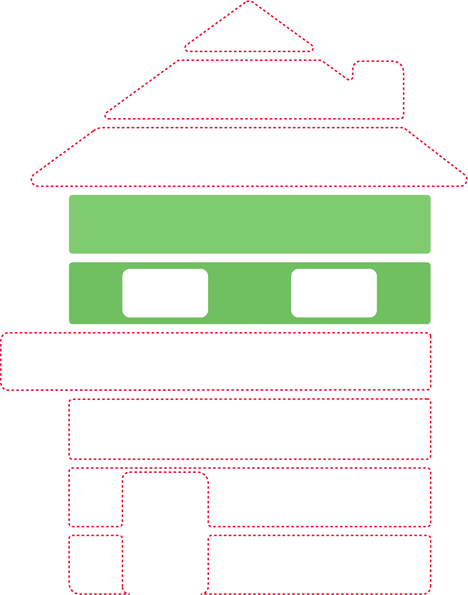 Haus mit grüner Etage