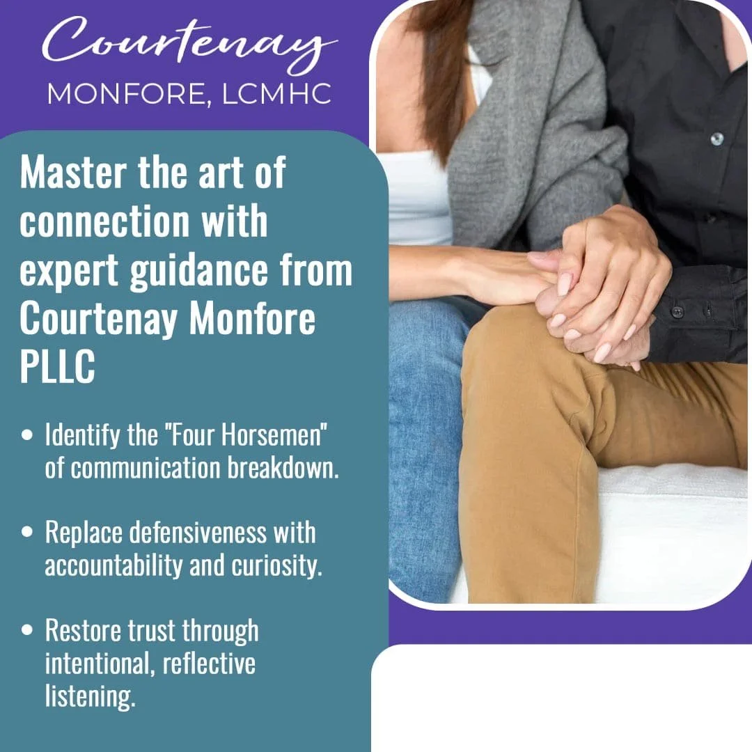 Couple holding hands in therapy session focusing on communication and relationship counseling