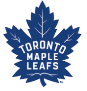 Toronto Maple Leafs logo with a blue maple leaf and team name