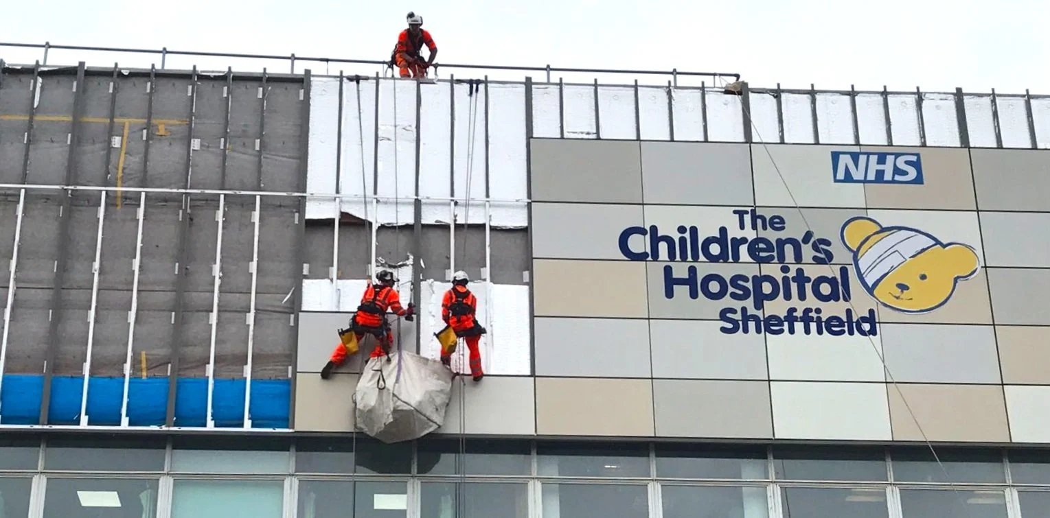 Cladding Removal Works at Sheffield Children's Hospital